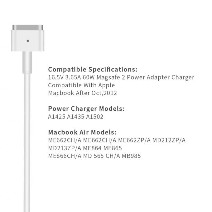 MacBook Pro A1502 13 connecteur de T-astuce du chargeur 16.5V 3.65A 60W Magsafe2 de pouce